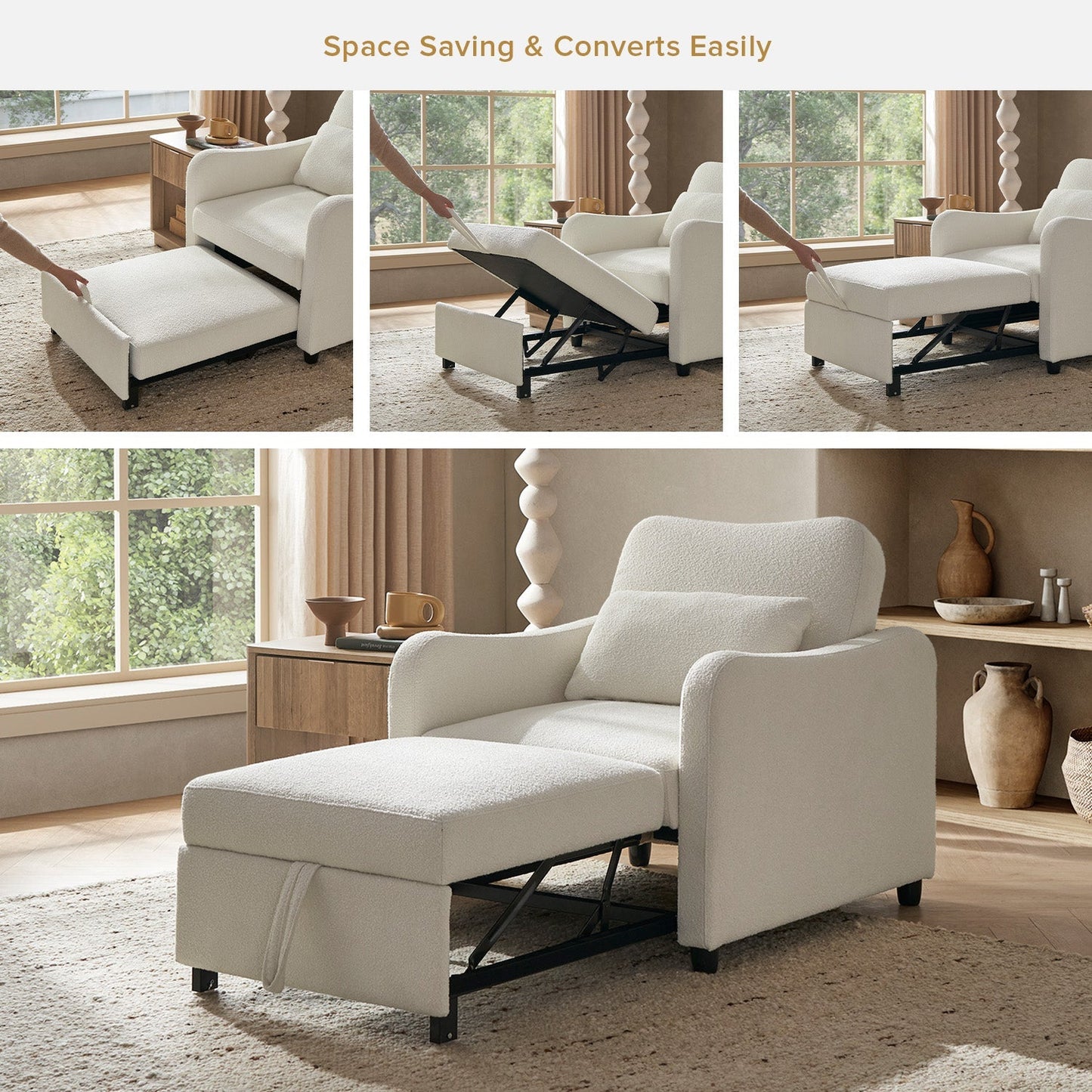 4-in-1 Convertible Sleeper Chair