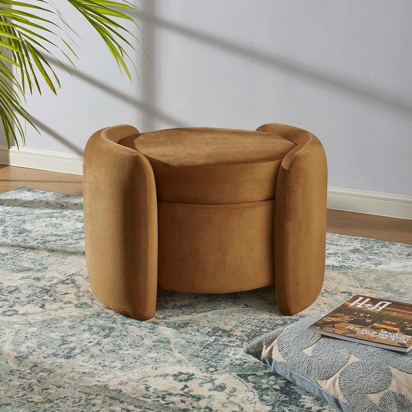 Nebula Boucle Upholstered Ottoman