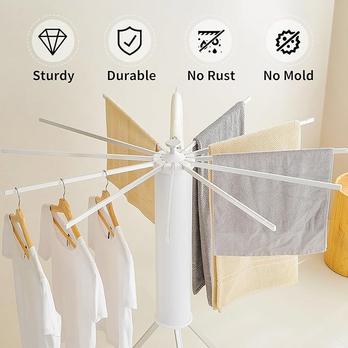Garment Rack Portable and Foldable Space Saving Laundry Drying Rack