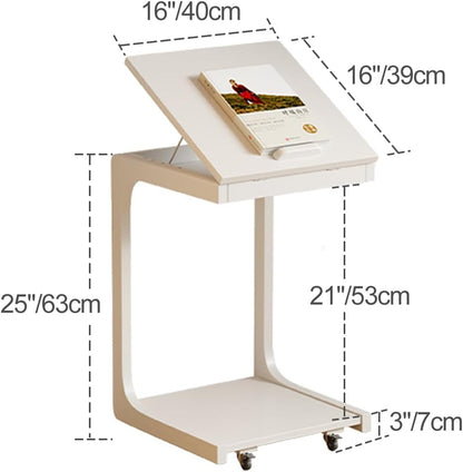 Portable Side End Table for Over Bed Sofa Reading Eating