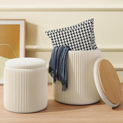 Chenille Storage Ottoman Set