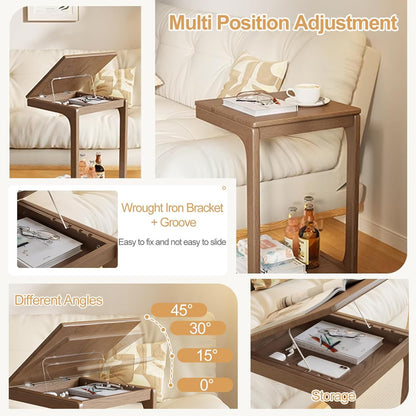 Portable Side End Table for Over Bed Sofa Reading Eating