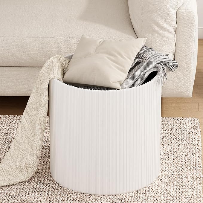 Chenille Storage Ottoman Set
