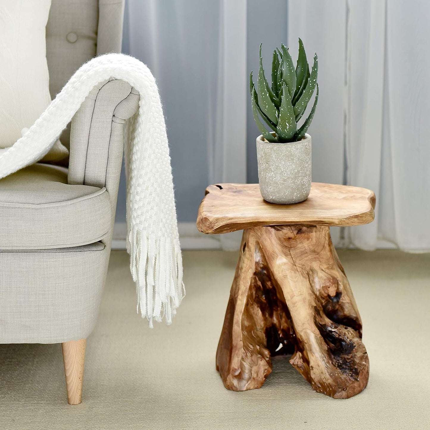 Natural Cedar Stump Stool