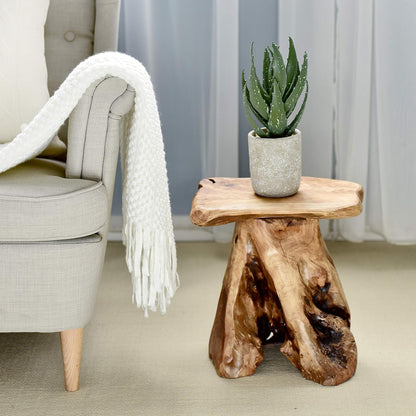 Natural Cedar Stump Stool