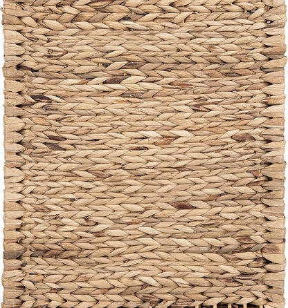 Handwoven Seagrass 3 Panel Room Divider Screen with Wood Frame