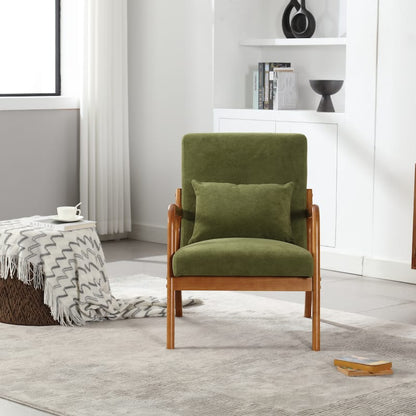 Modern Accent Solid Wood Padding Lounge Armchairs