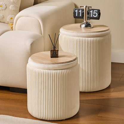 Chenille Storage Ottoman Set